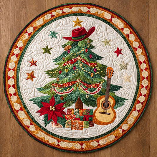 Starry Christmas Tree WN2608101CL Quilted Round Mat