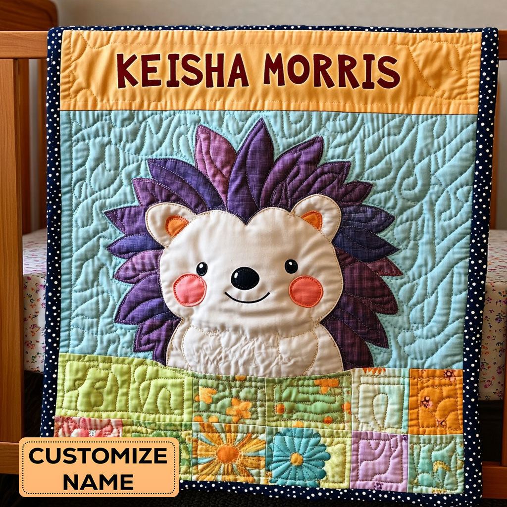 Happy Hedgey WY2607021CL Personalized Baby Quilt