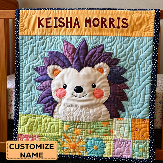 Happy Hedgey WY2607021CL Personalized Baby Quilt