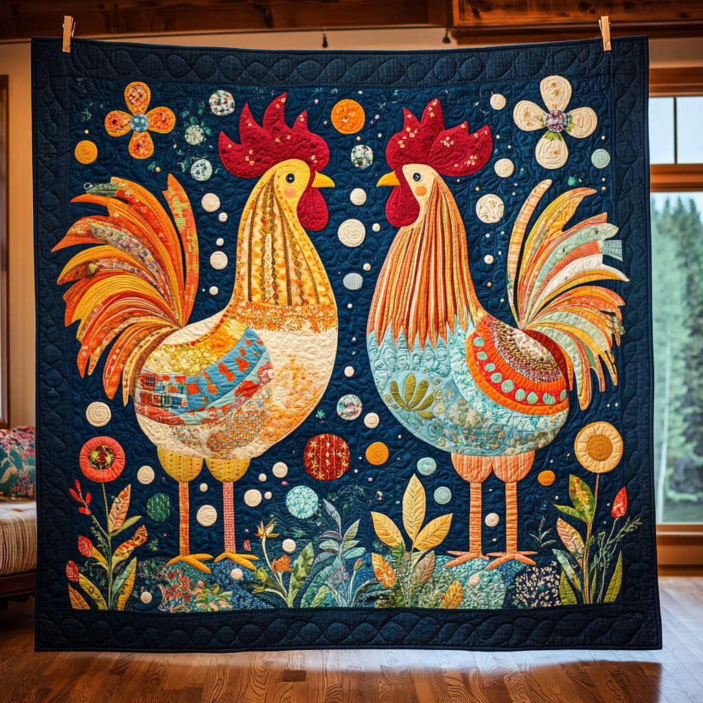 Garden Whimsy Roosters LT1711010CL Quilt