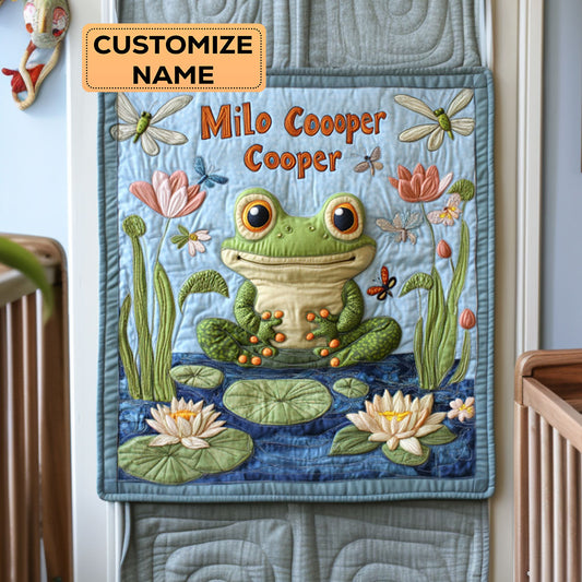 The Curious Frog WY3107027CL Personalized Baby Quilt