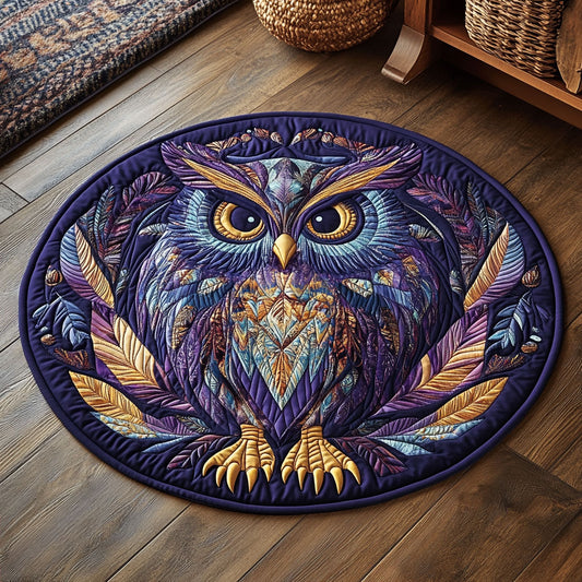 Majestic Owl CW1405097CL Quilted Round Mat