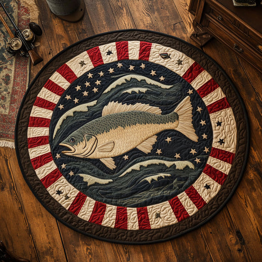 Freedom And Fishtails WY0804050CL Quilted Round Mat