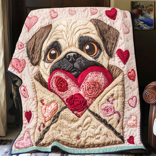 Pug Valentine WX1812038CL Quilt