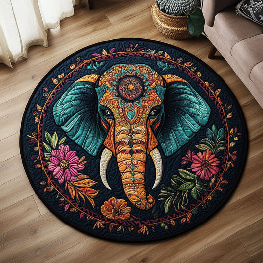 Floral Mandala Horse WX2805015CL Quilted Round Mat