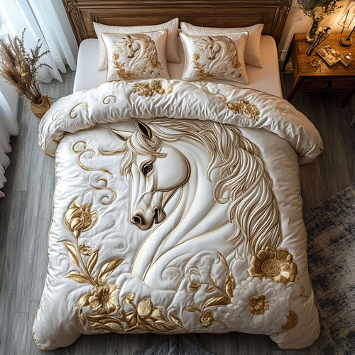 Elegent White Horse WY2402009CL Duvet Cover Set