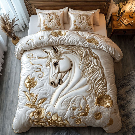 Elegent White Horse WY2402009CL Duvet Cover Set