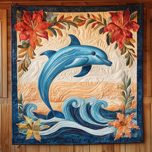 Dancing Dolphin Waves WY0307028CL Quilt