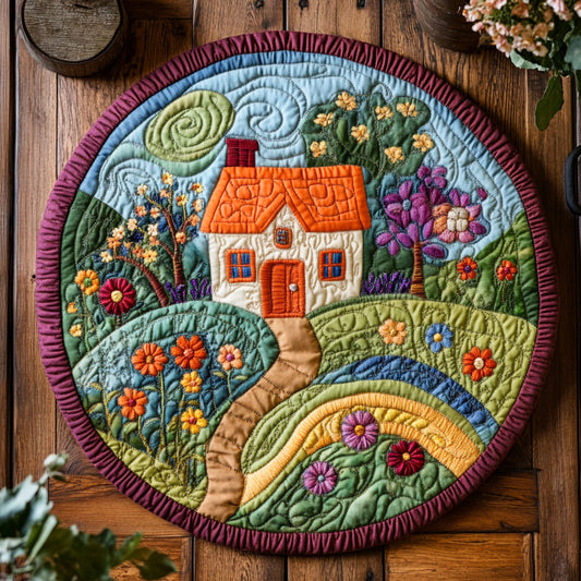 Wildflower Road WN1507103CL Quilted Round Mat