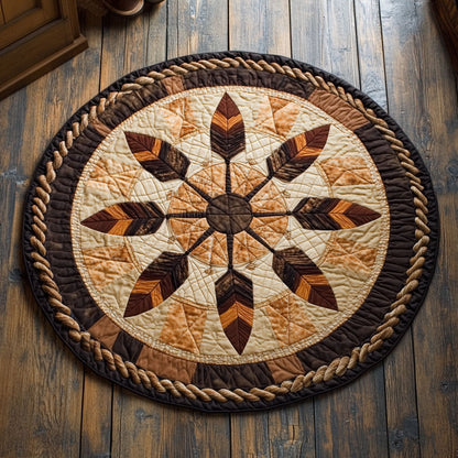Circle Of Feathers CP1007010CL Quilted Round Mat