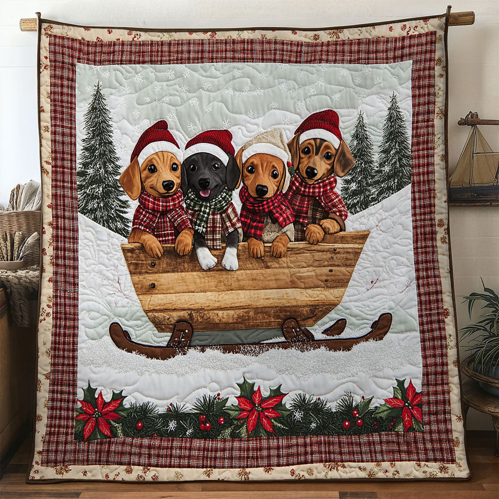 Plaid Scarf Dachshund WN1211083CL Quilt
