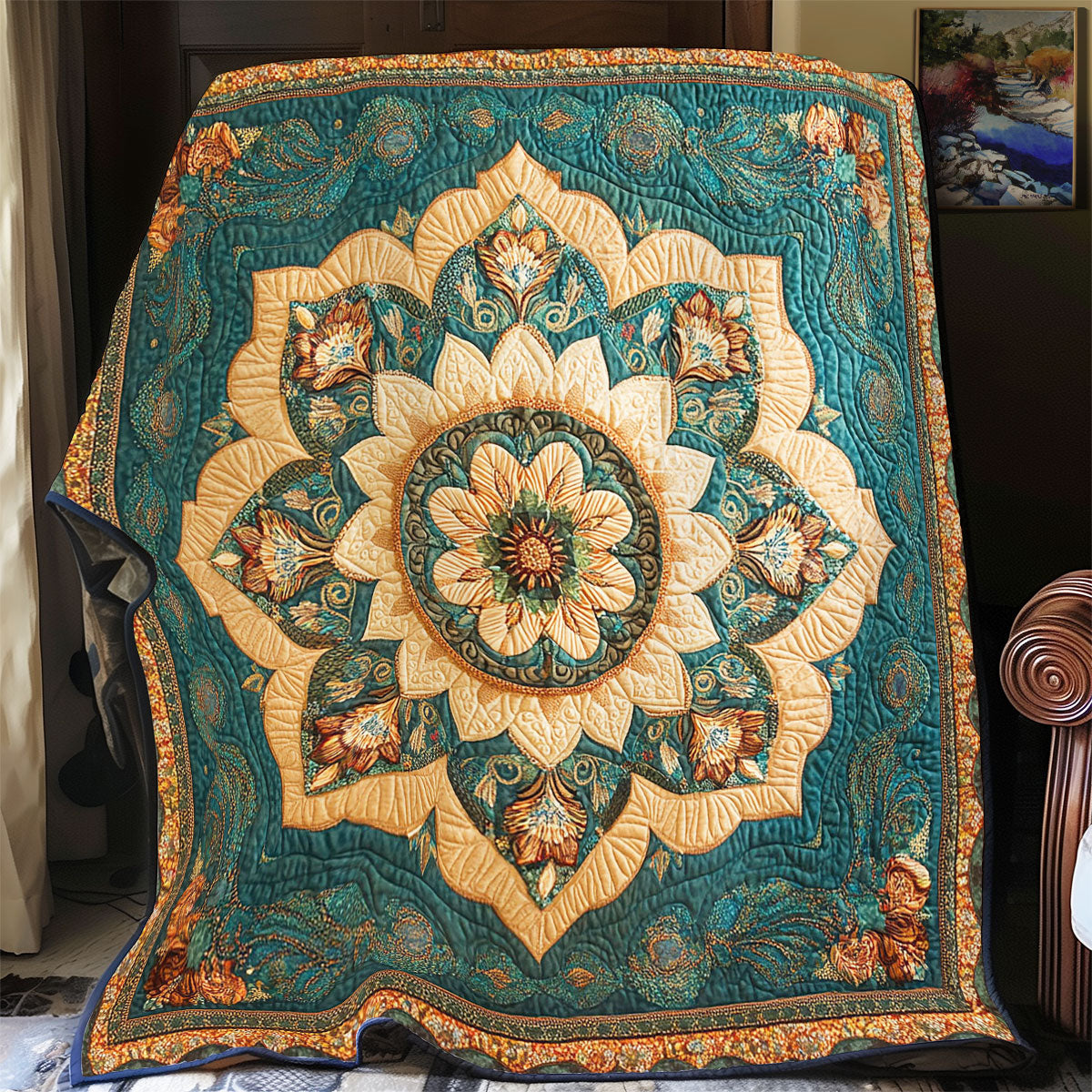 Mandala Style Flower WY2702089CL Quilt