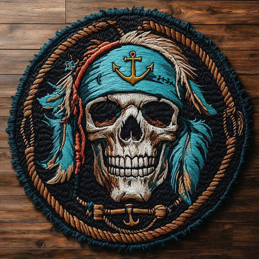 Skull Bones WN1705064CL Quilted Round Mat