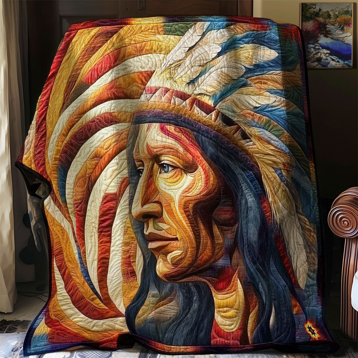 Native American Portrait WJ2512019CL Quilt