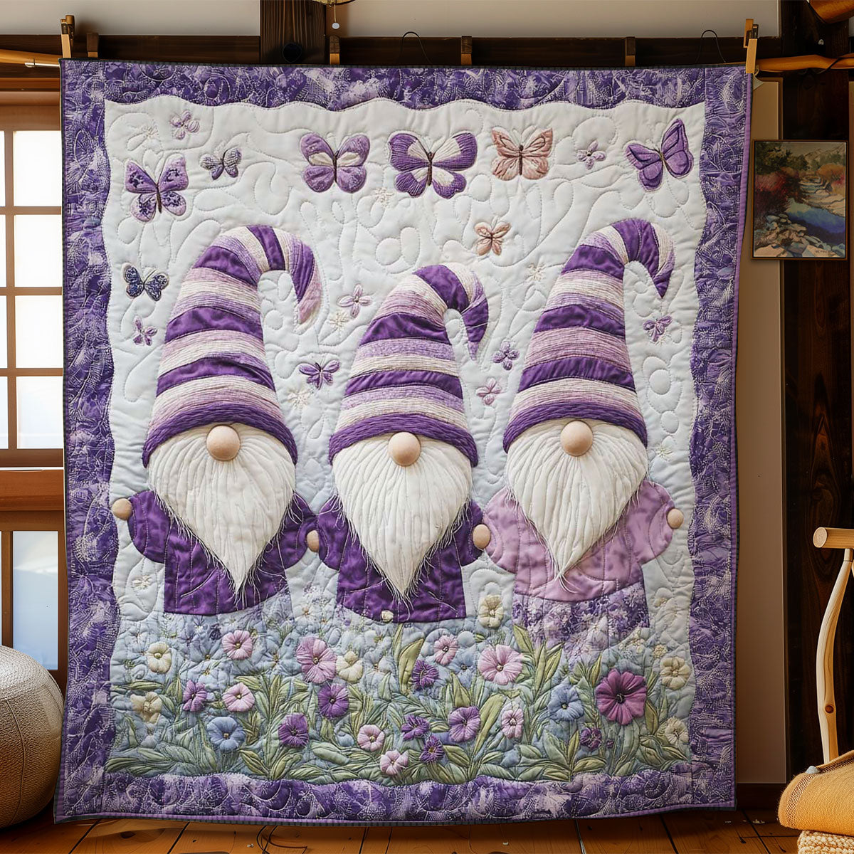 Purple Gnome Trio WN1501078CL Quilt