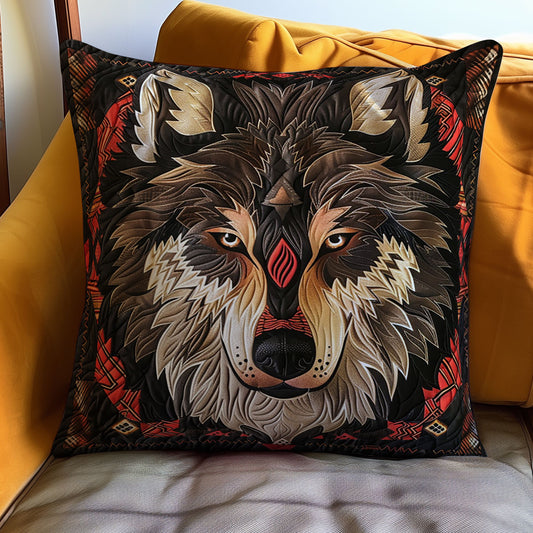 Native American Wolf WJ2110035CL Quilt Pillow Case