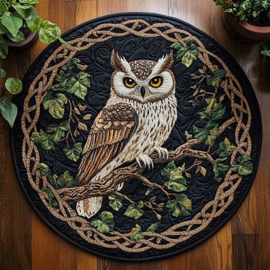 Forest Of Celtic Owl WY1006013CL Quilted Round Mat