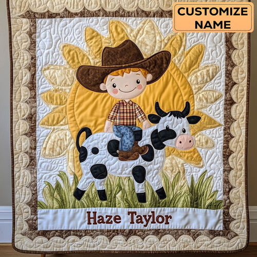 Cowboy On The Field WN2807036CL Personalized Baby Quilt