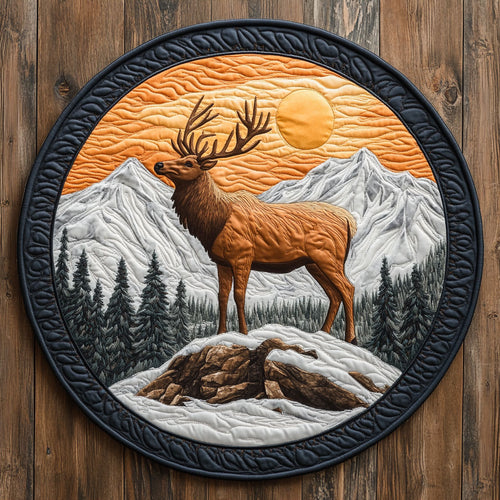 Mountain Deer CW2205436CL Quilted Round Mat