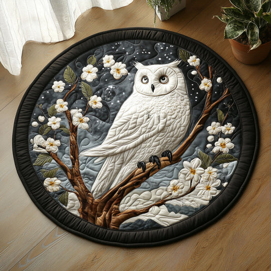 Floral Owl CW1905234CL Quilted Round Mat
