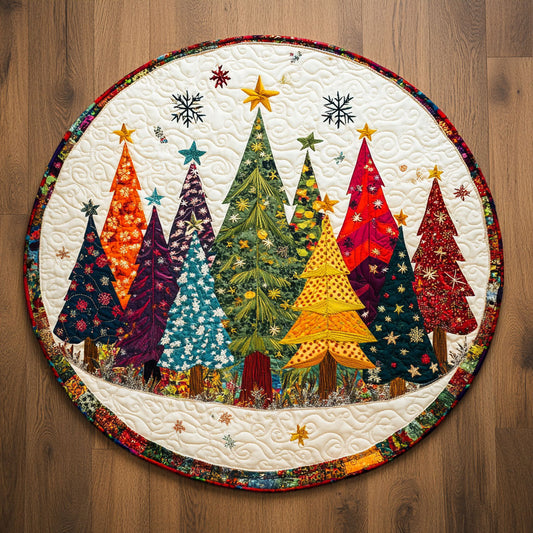 Christmas Tree Harmony WN0707017CL Quilted Round Mat