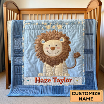 Lion Cub Nap WN2407045CL Personalized Baby Quilt