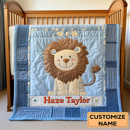 Lion Cub Nap WN2407045CL Personalized Baby Quilt