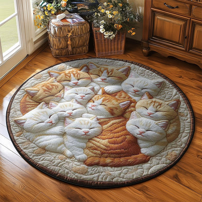 Purring Cat WN2203079CL Quilted Round Mat