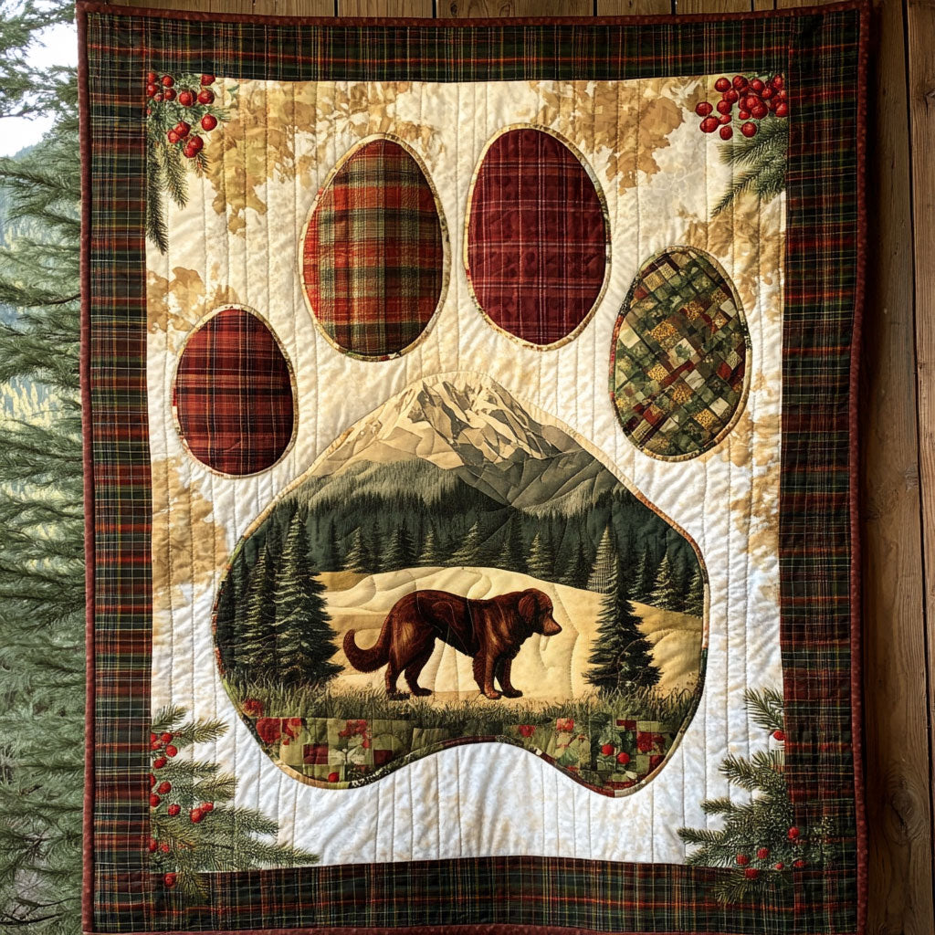 Peaceful Peak Golden Retriever Paw WN0610811CL Quilt