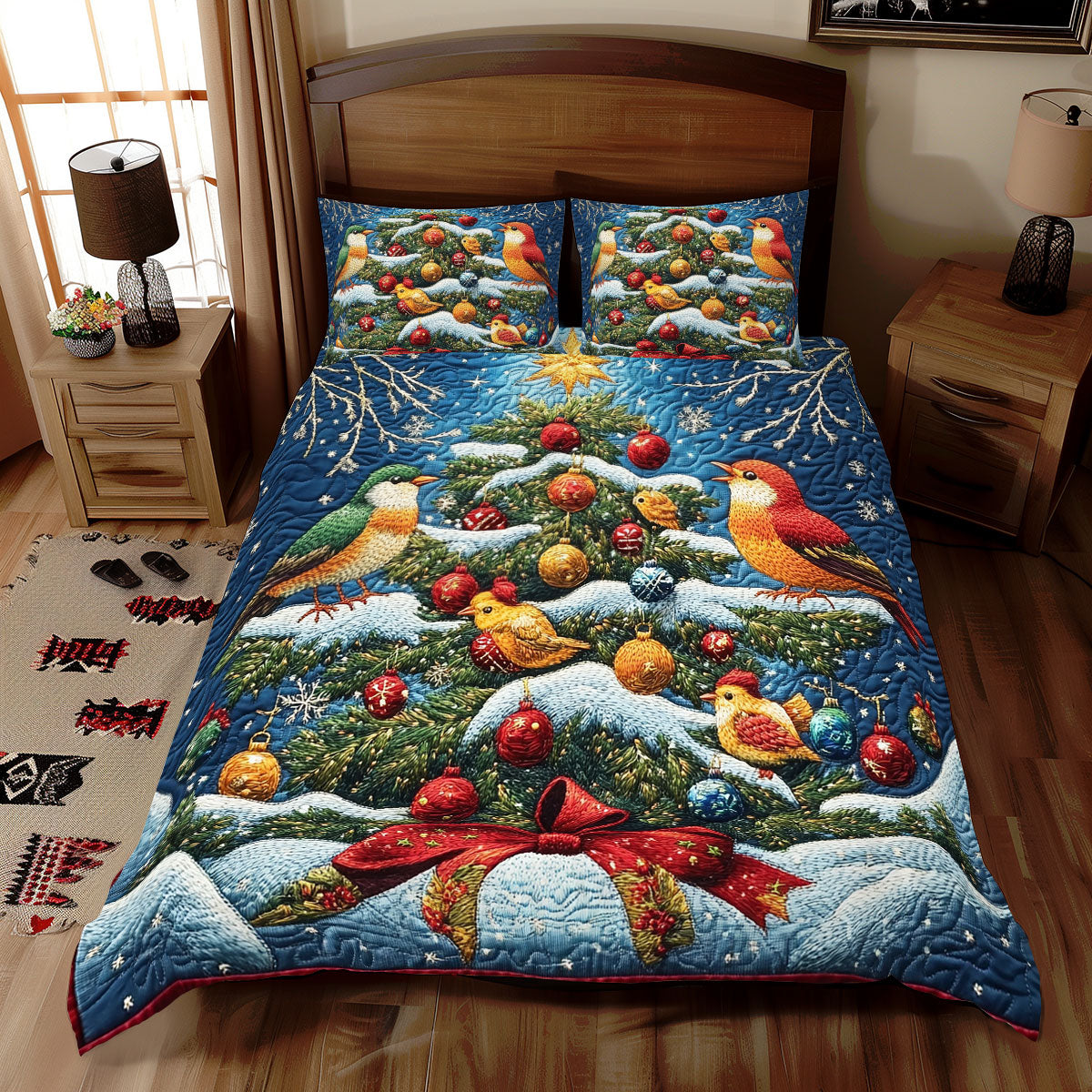 Bird Christmas Tree WX0312033CL Duvet Cover Set