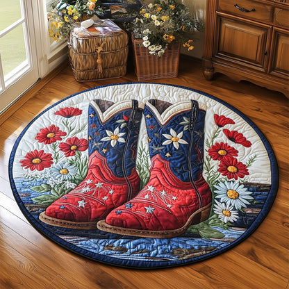 Western Floral Charm WP2304027CL Quilted Round Mat