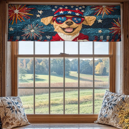 Happy Golden Retriever WX2205033CL Quilted Valance