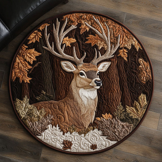Deer Forest WX2804029CL Quilted Round Mat