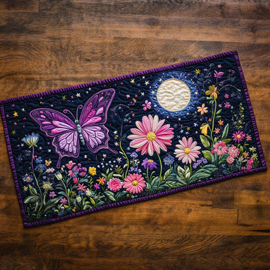 Butterfly In Night WX3004010CL Quilted Table Runner