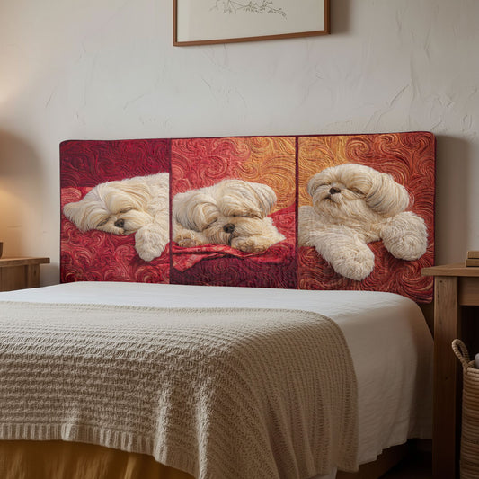 Sleeping Shih Tzu CW2712011CL Quilted Headboard Slipcover