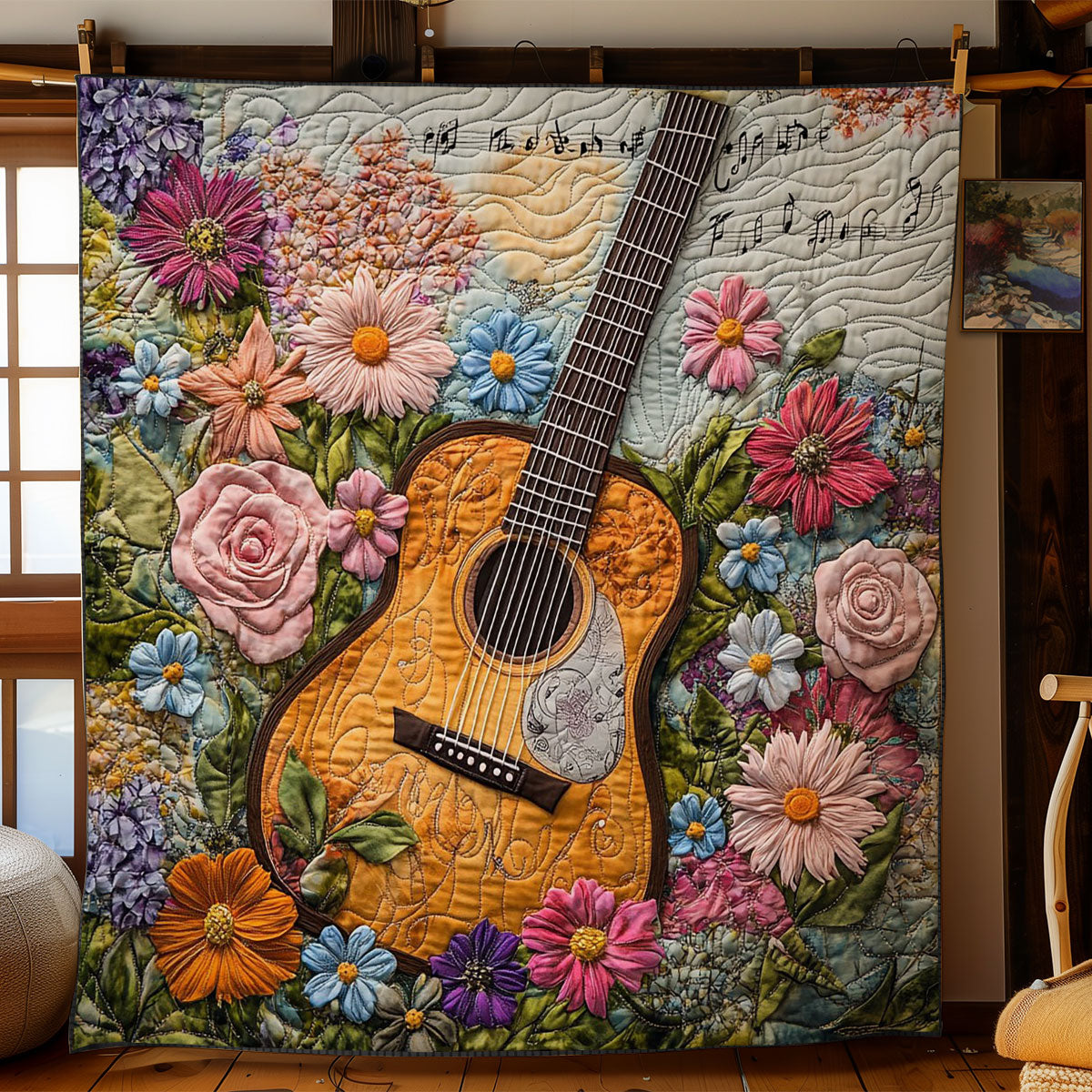 Guitar Bloom CW1605166CL Quilt