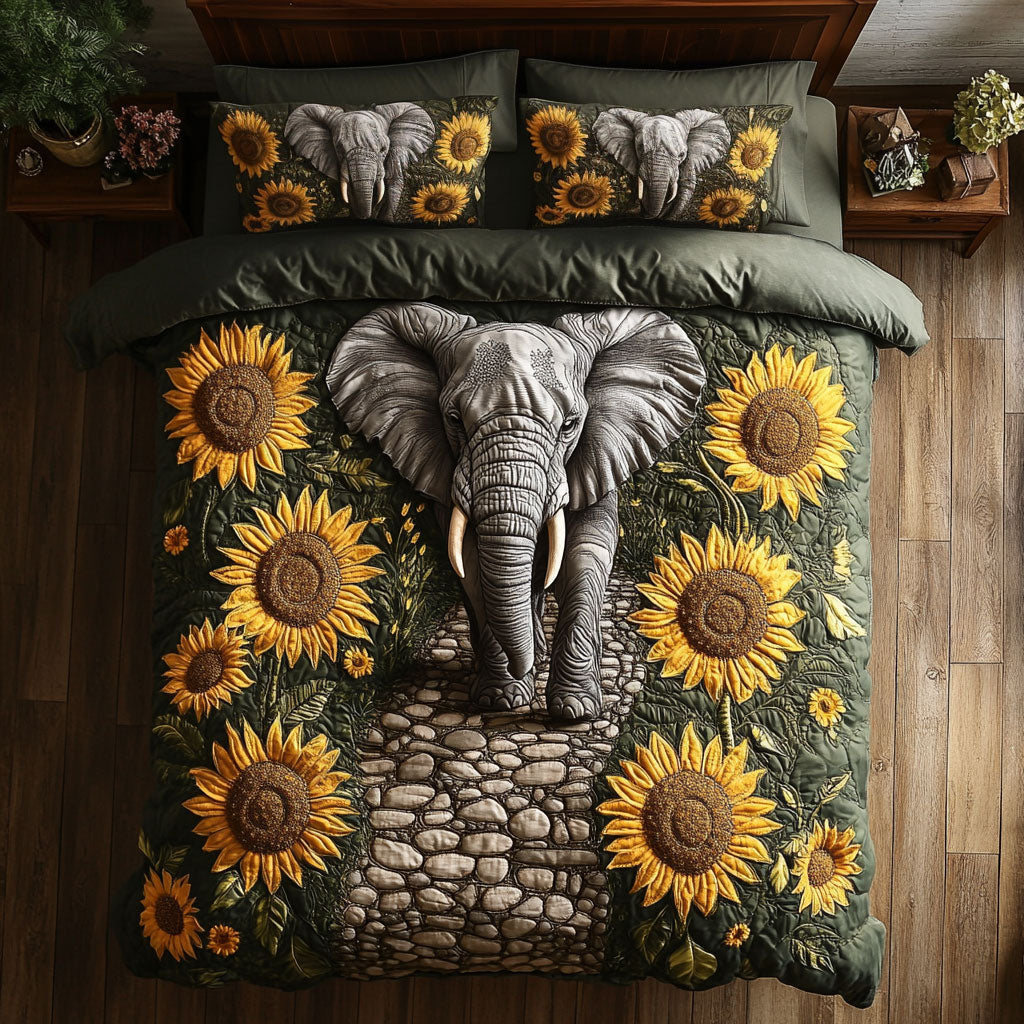 Elephant And Sunflower Path DH1010005CL Duvet Cover Set