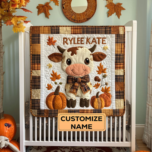 Autumn Moo WY2907004CL Personalized Baby Quilt