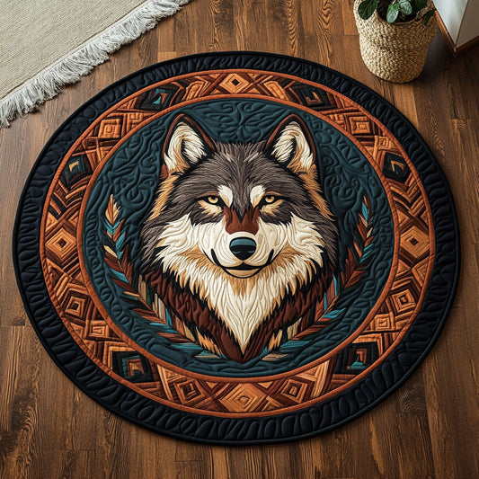 Majestic Wolf CP2306028CL Quilted Round Mat