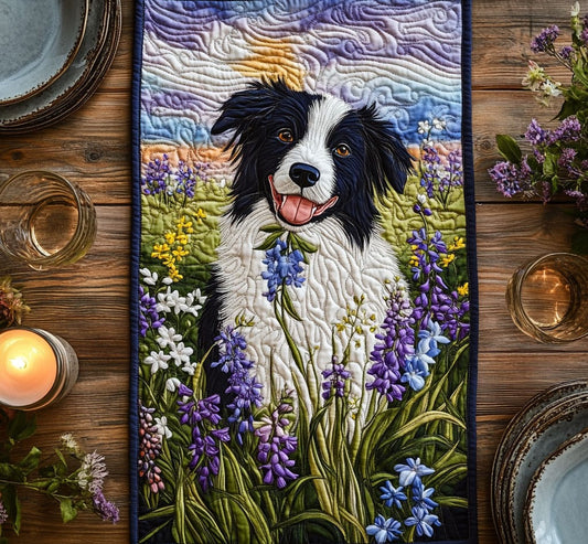 Collie Flower CW2105333CL Quilted Table Runner