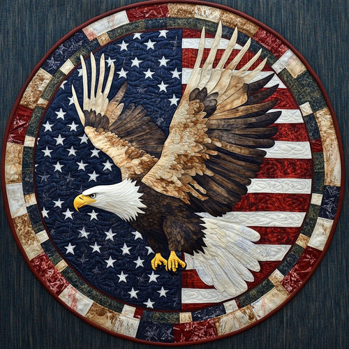 Feathers of Valor CM1705004CL Quilted Round Mat