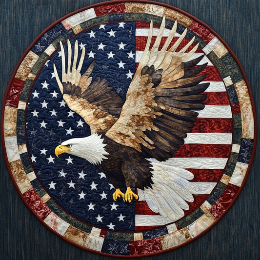 Feathers of Valor CM1705004CL Quilted Round Mat