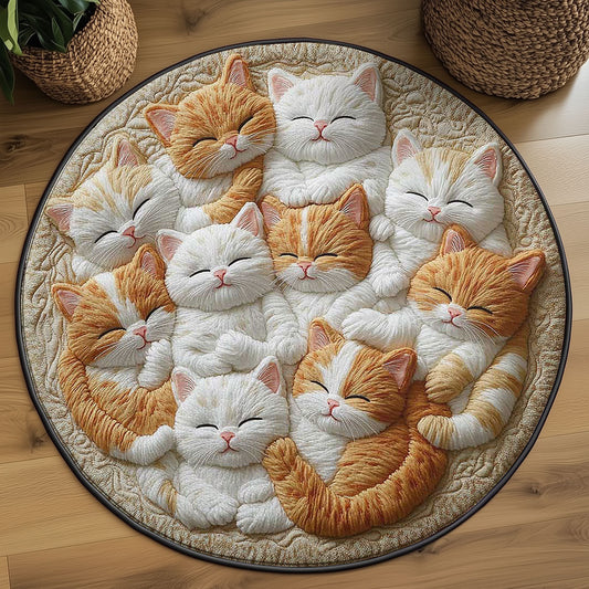 Kitty Circle Cat WN2203055CL Quilted Round Mat