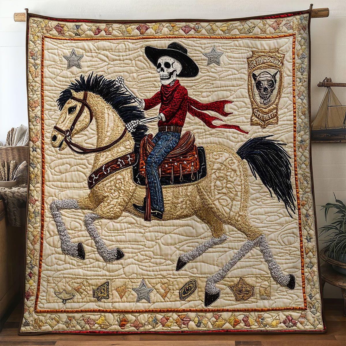 Desert Skeleton Cowboy WN1205009CL Quilt
