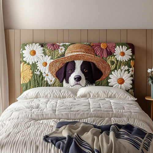 Dog On Daisy Field QA2912012CL Quilted Headboard Slipcover