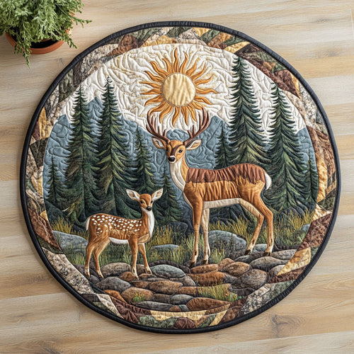 Deer Spirit CW0307025CL Quilted Round Mat