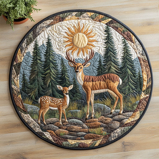 Deer Spirit CW0307025CL Quilted Round Mat