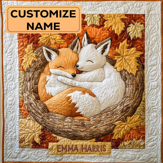 Autumn Red Fox CW3107001CL Personalized Baby Quilt