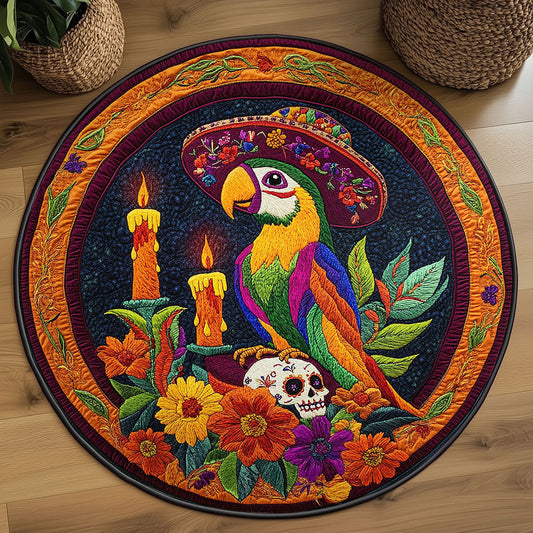 Obsidian Parrot WN2108089CL Quilted Round Mat
