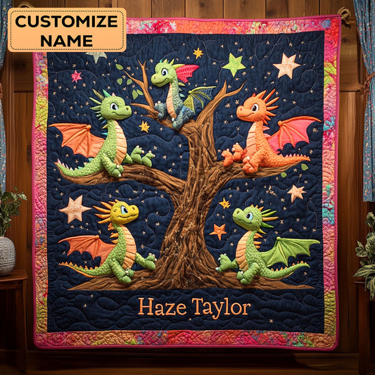 Snuggle Dragons WN1807086CL Personalized Baby Quilt